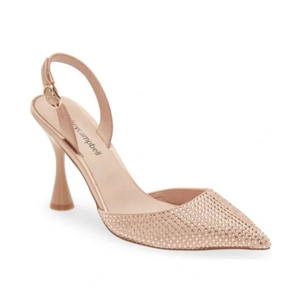 Jeffrey Campbell Zivote Slingback Pump in Light Pink Combo, Size 5.5 - Picture 1 of 6